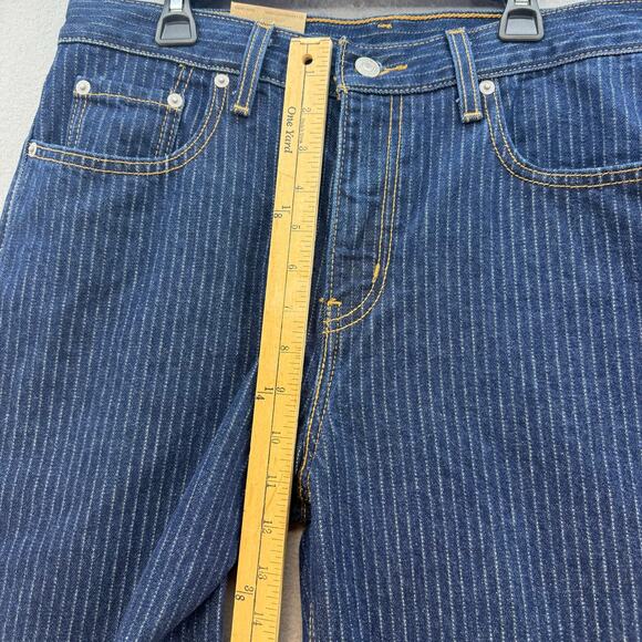 Levi's Jeans Women's 29x30 (8) Dark Blue Low Pro Mid Rise Pinstripe Straight NWT - Picture 13 of 16